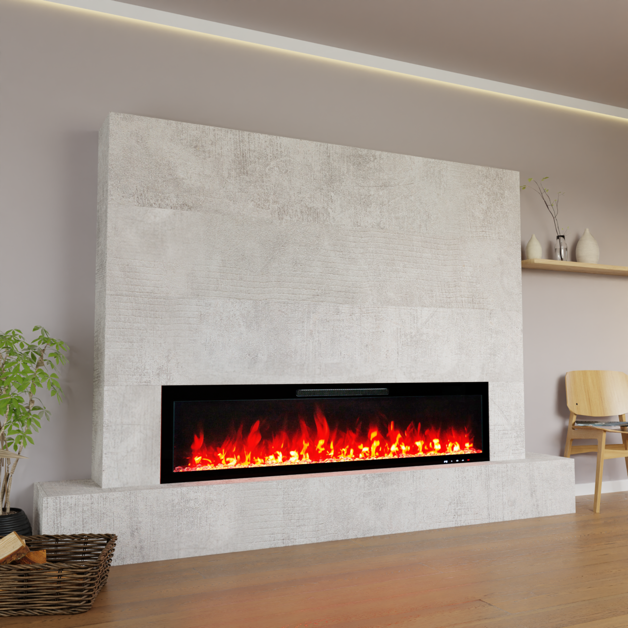 Glow Fire Fernsehwand mit LED-Kamin Inside 182