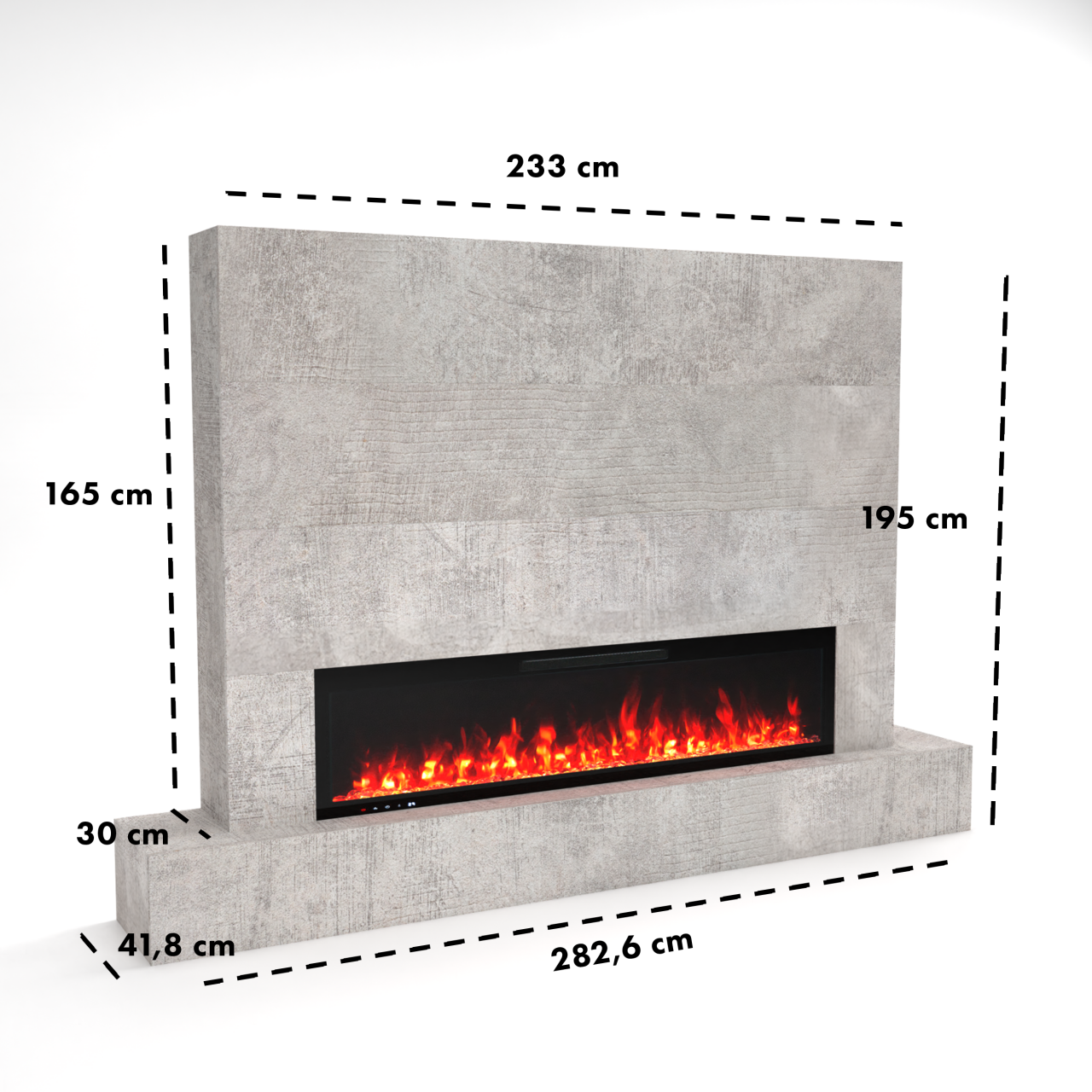 Glow Fire Fernsehwand mit LED-Kamin Inside 182