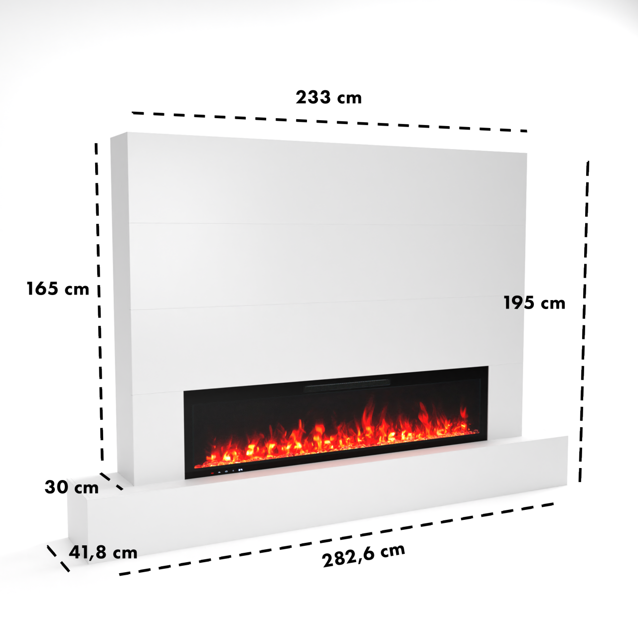 Glow Fire Fernsehwand mit LED-Kamin Inside 182