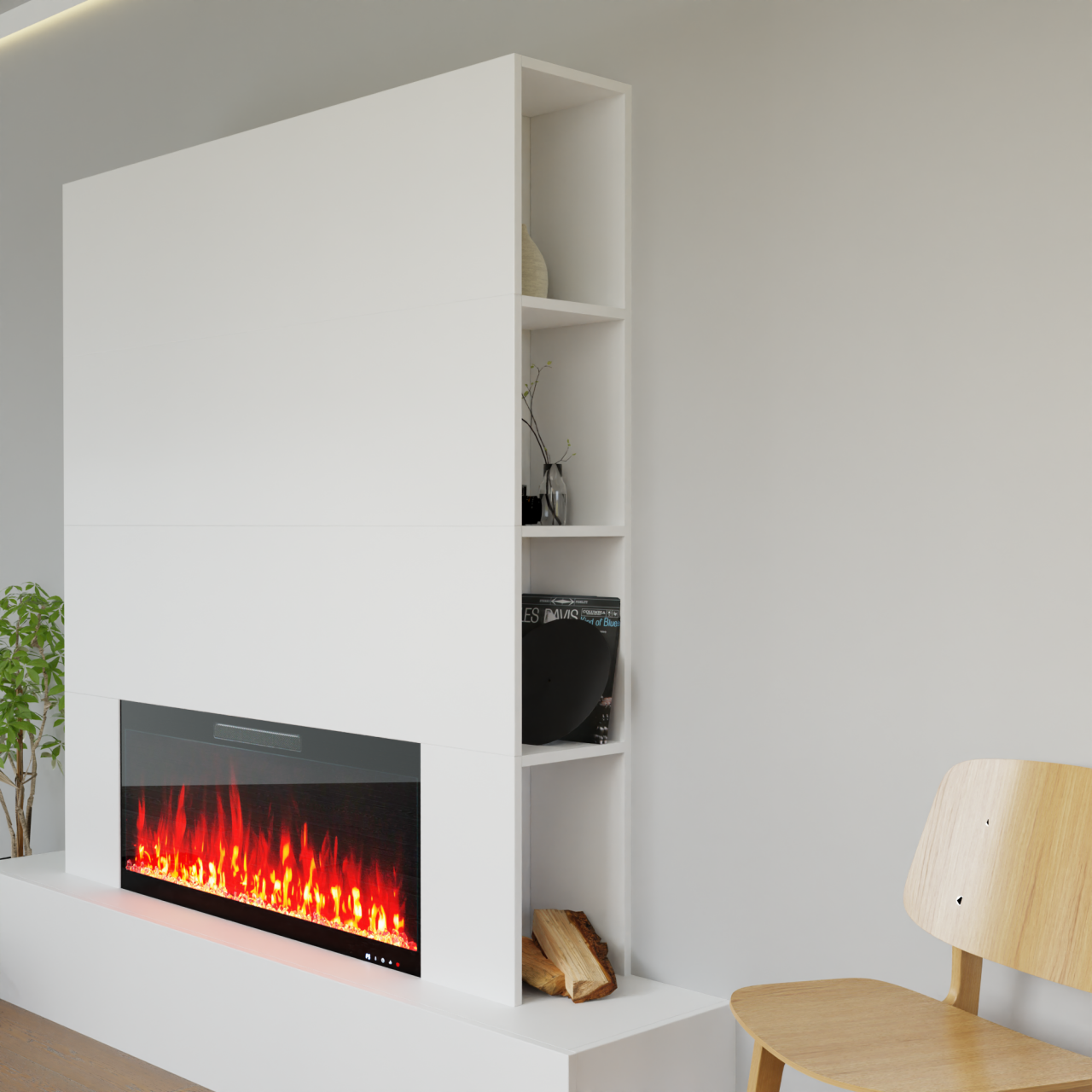 Glow Fire Fernsehwand mit LED-Kamin Inside 182