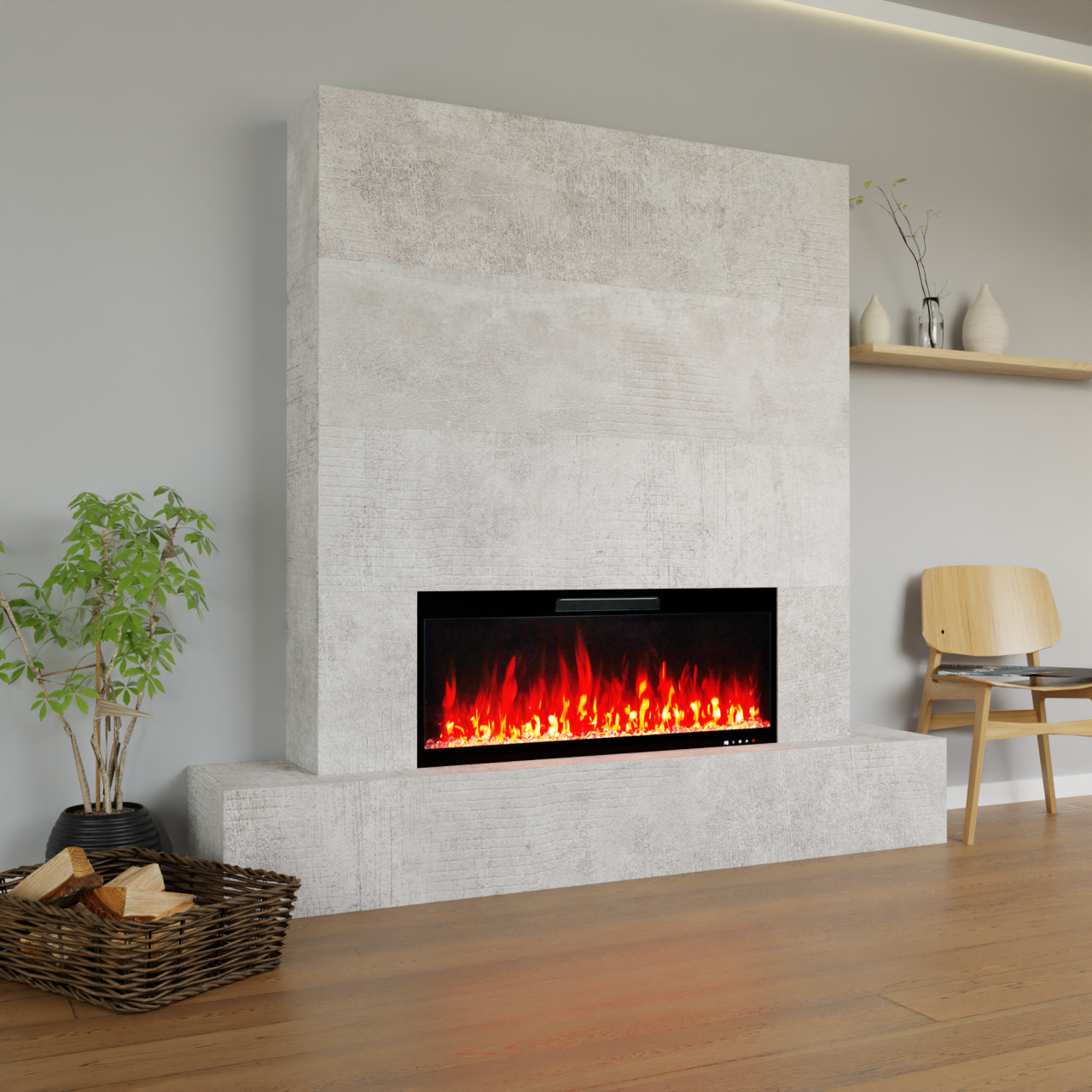Glow Fire Fernsehwand mit LED-Kamin Inside 106