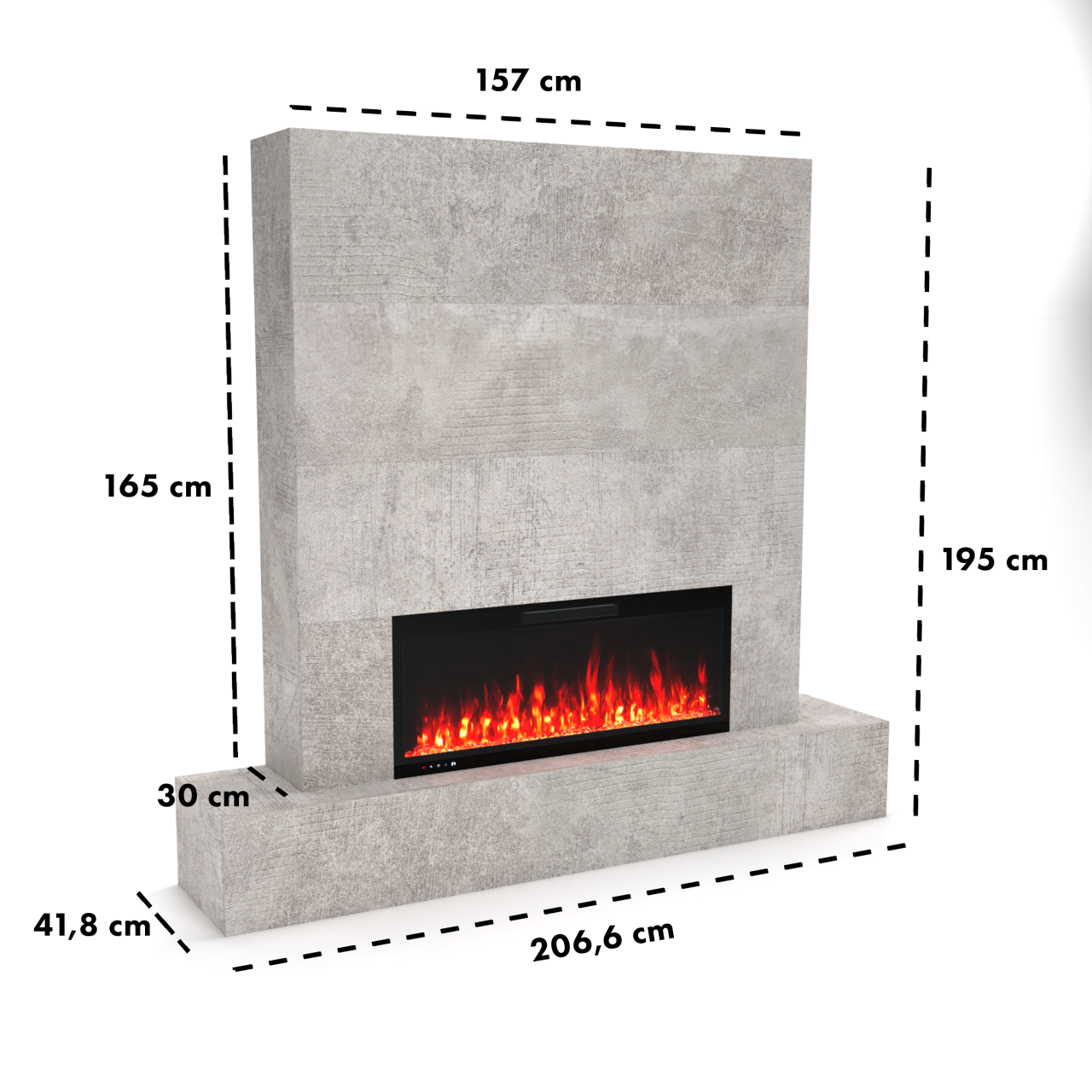 Glow Fire Fernsehwand mit LED-Kamin Inside 106