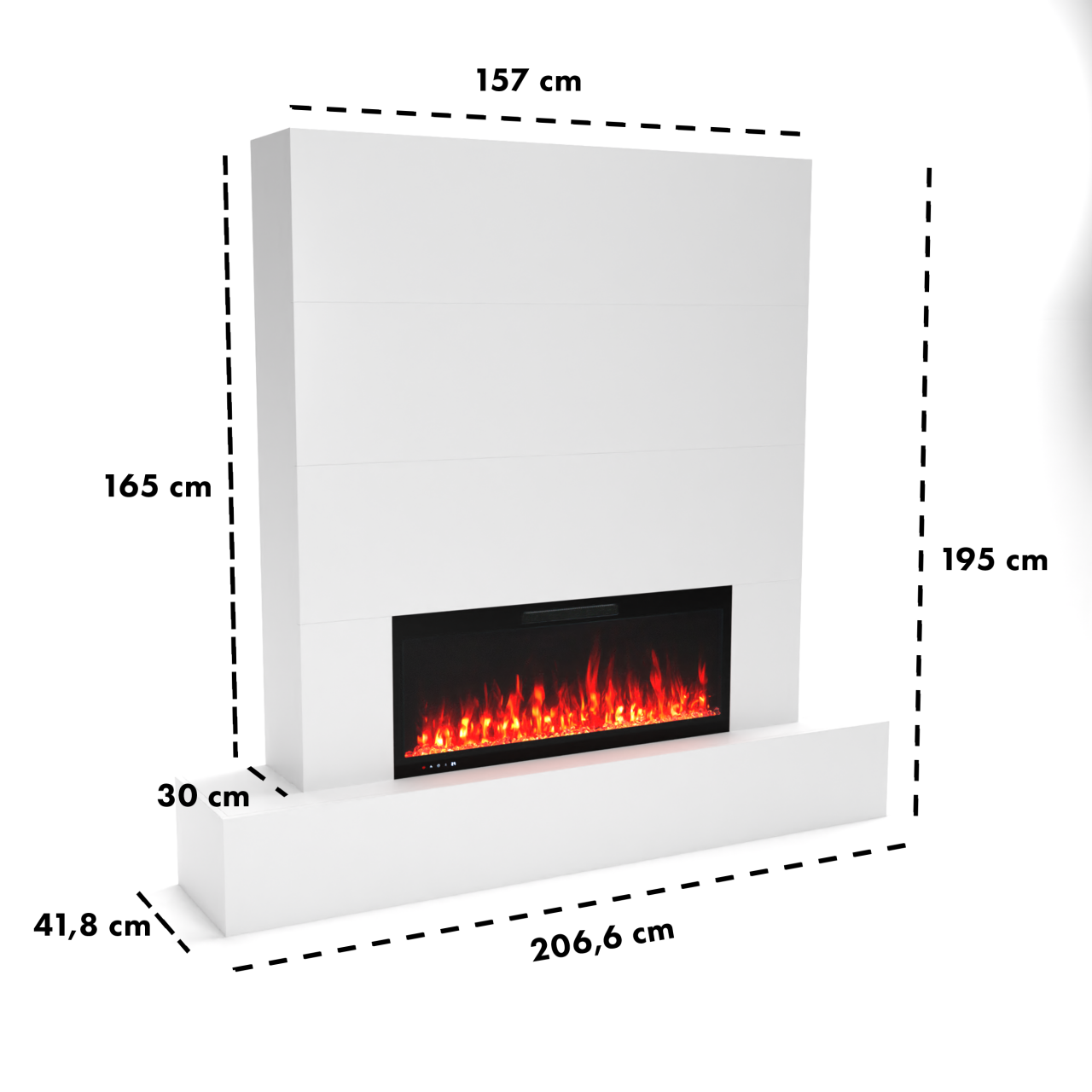 Glow Fire Fernsehwand mit LED-Kamin Inside 106