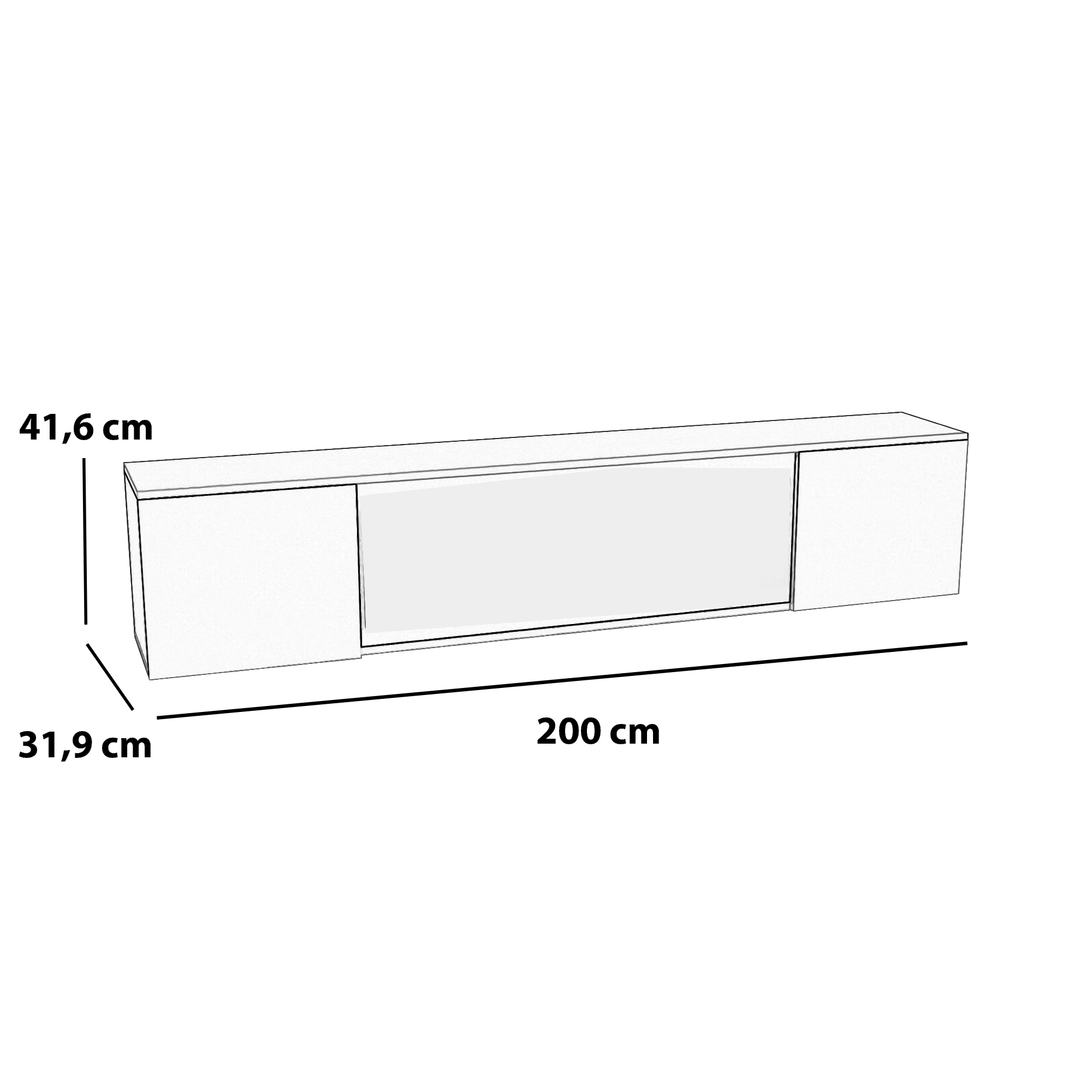 Glow Fire Sideboard CW7 mit Core 106 Elektrokamin