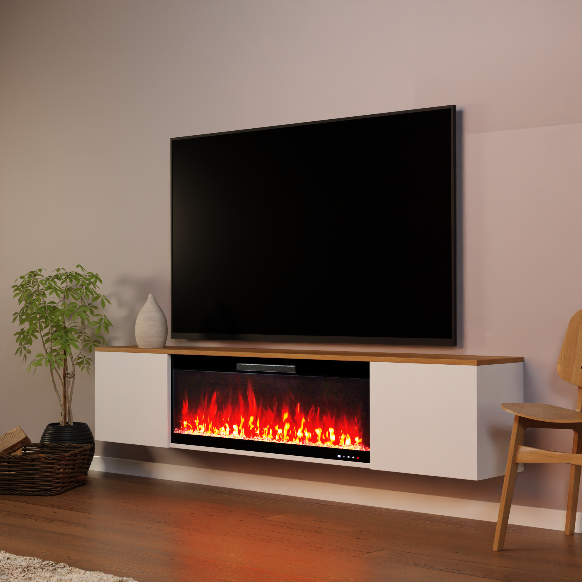 Glow Fire Sideboard CW7 mit Core 106 Elektrokamin