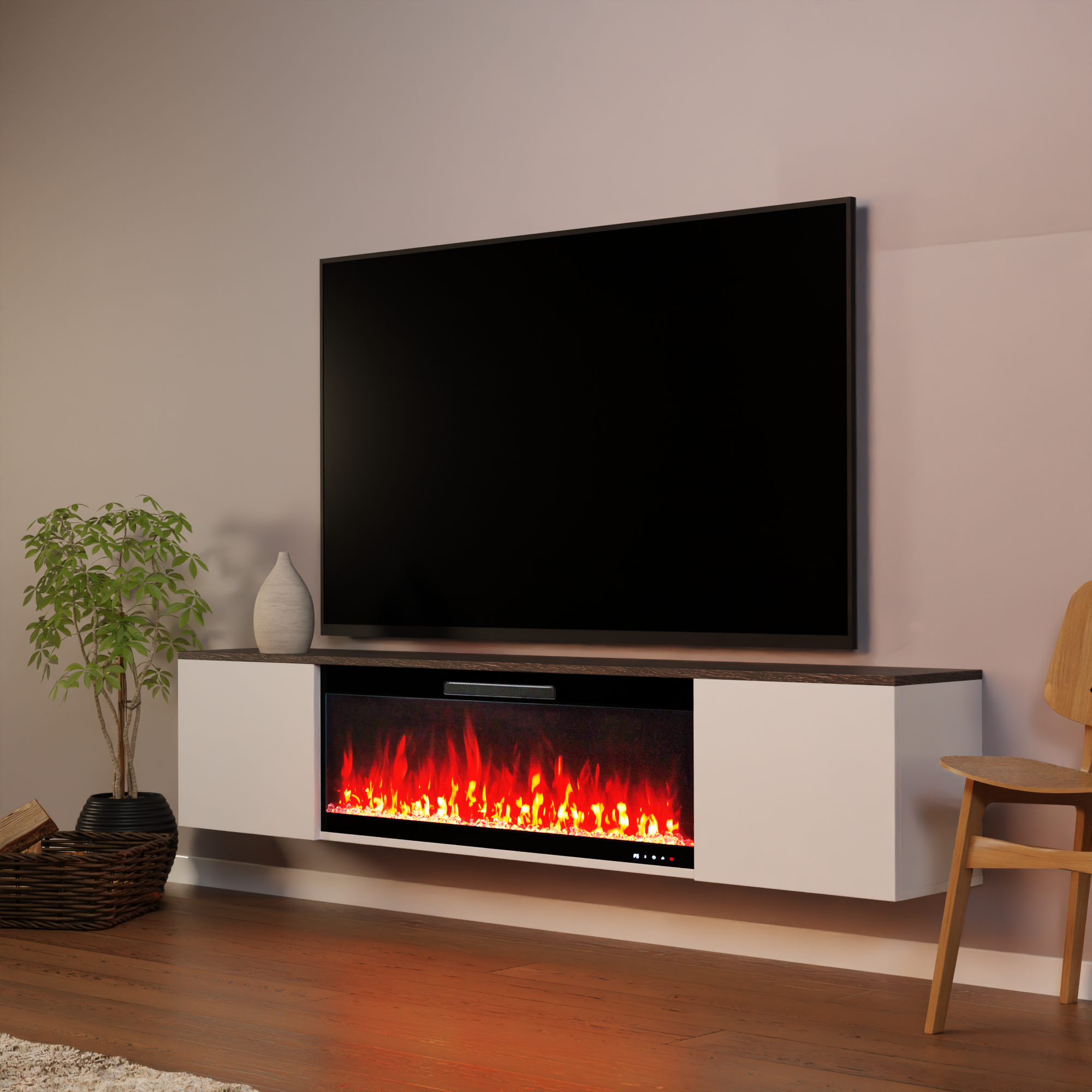 Glow Fire Sideboard CW7 mit Core 106 Elektrokamin