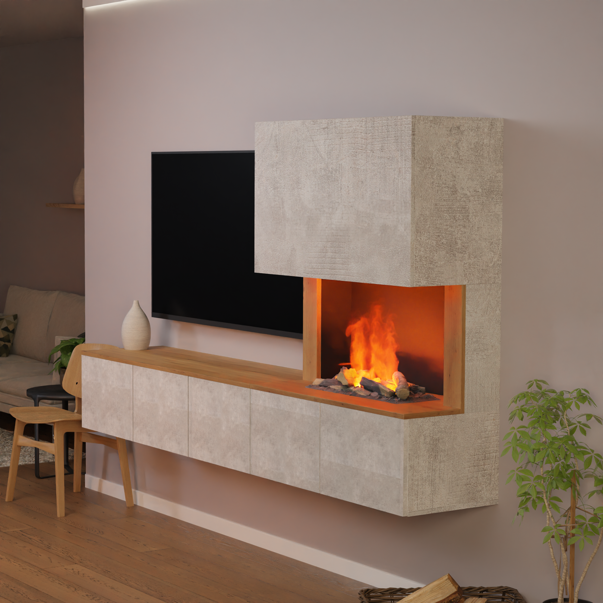 Glow Fire CW5 Rechts Wasserdampf Sideboard