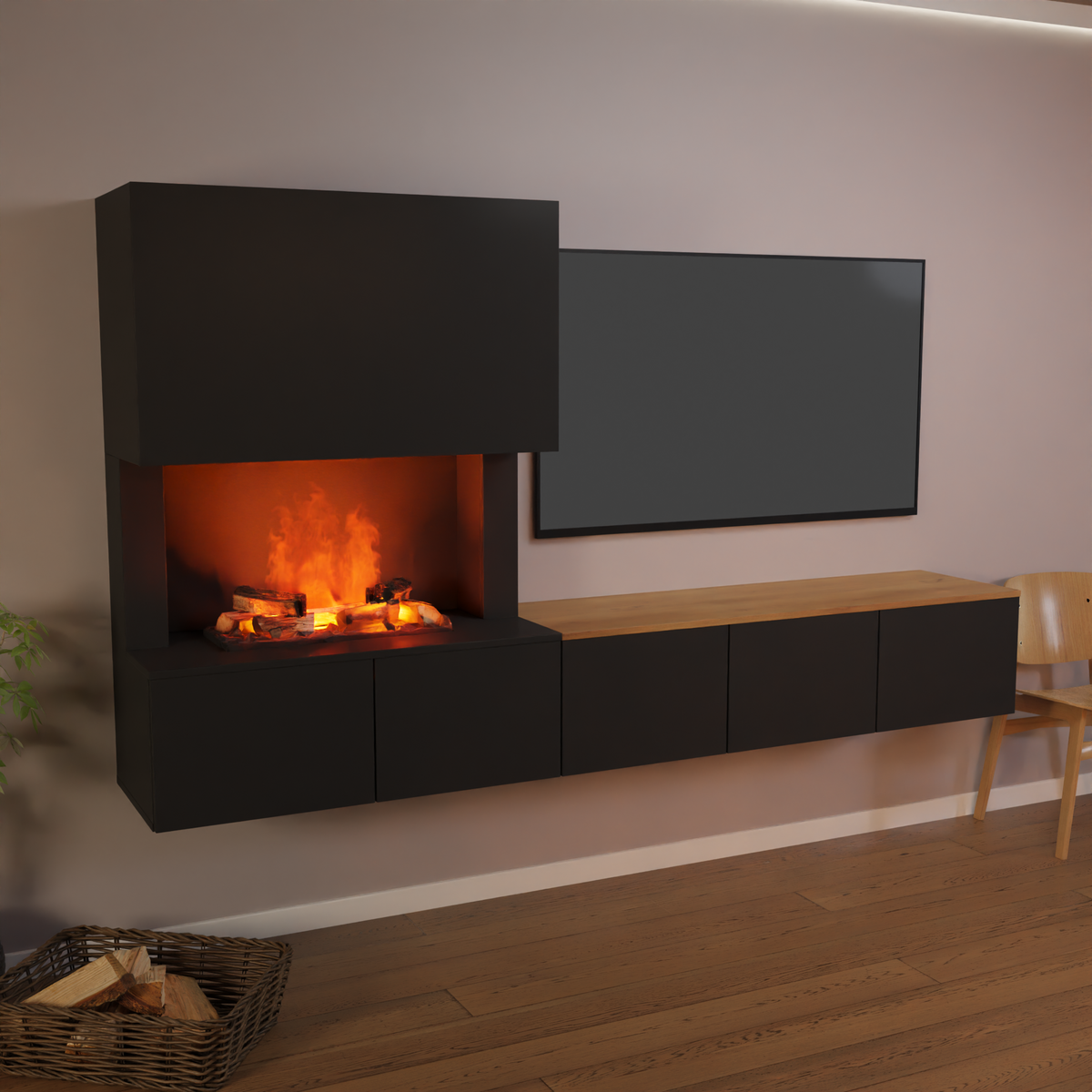 Meuble avec système de vapeur d'eau Glow Fire CW5