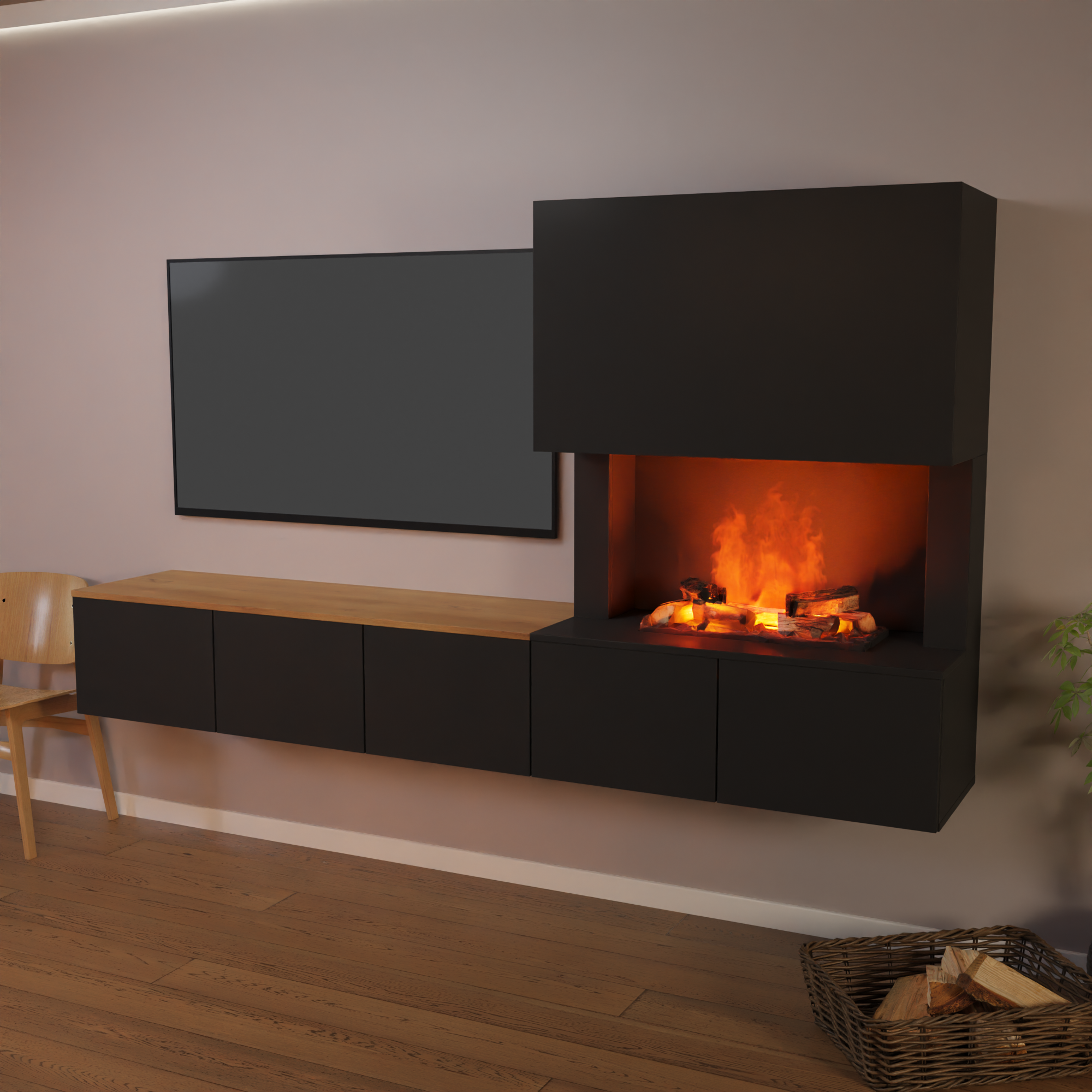 Meuble avec système de vapeur d'eau Glow Fire CW5