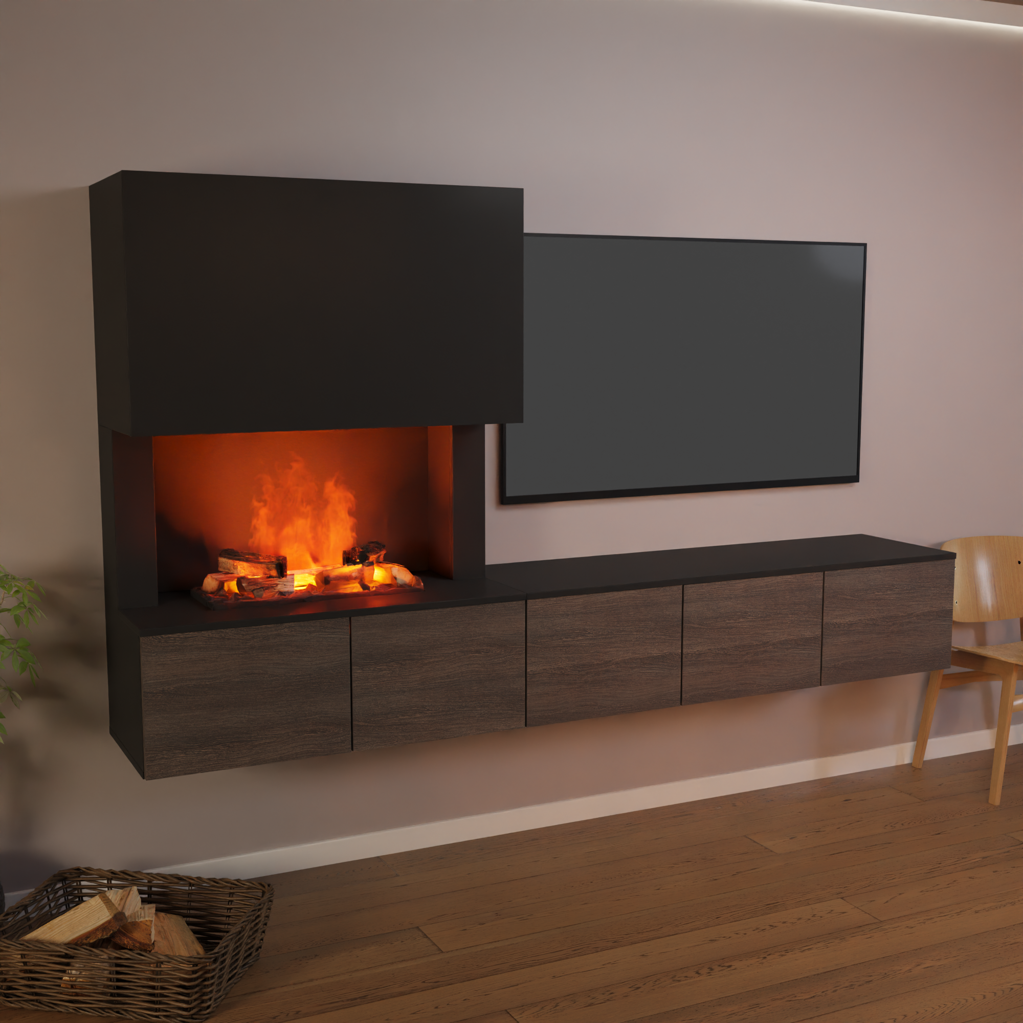 Meuble avec système de vapeur d'eau Glow Fire CW5