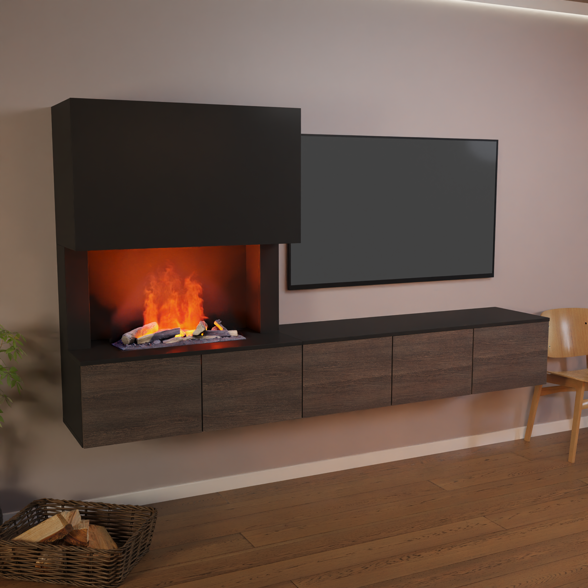 Glow Fire CW5 Links Wasserdampf Sideboard