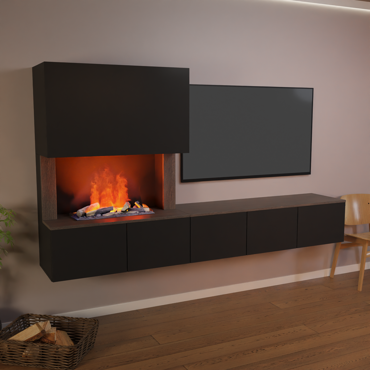 Meuble avec système de vapeur d'eau Glow Fire CW5
