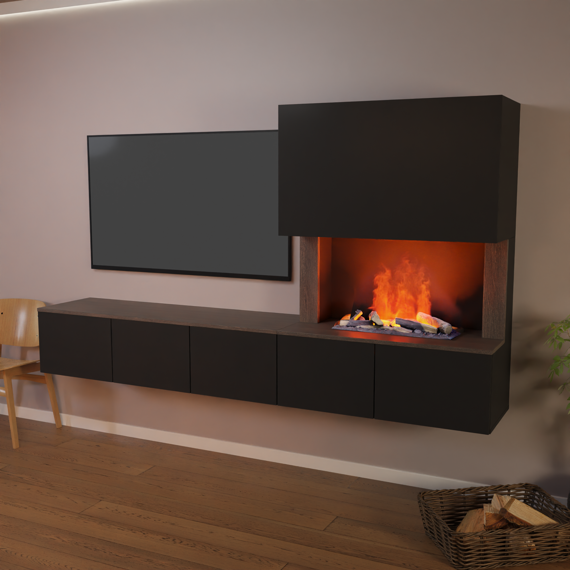Meuble avec système de vapeur d'eau Glow Fire CW5