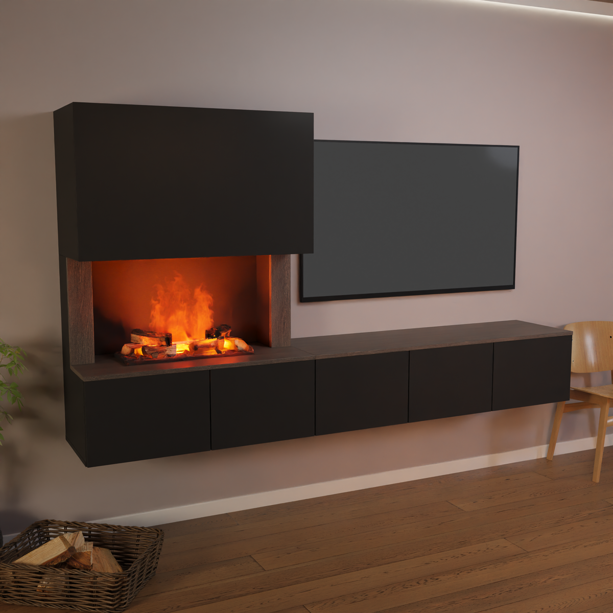 Meuble avec système de vapeur d'eau Glow Fire CW5