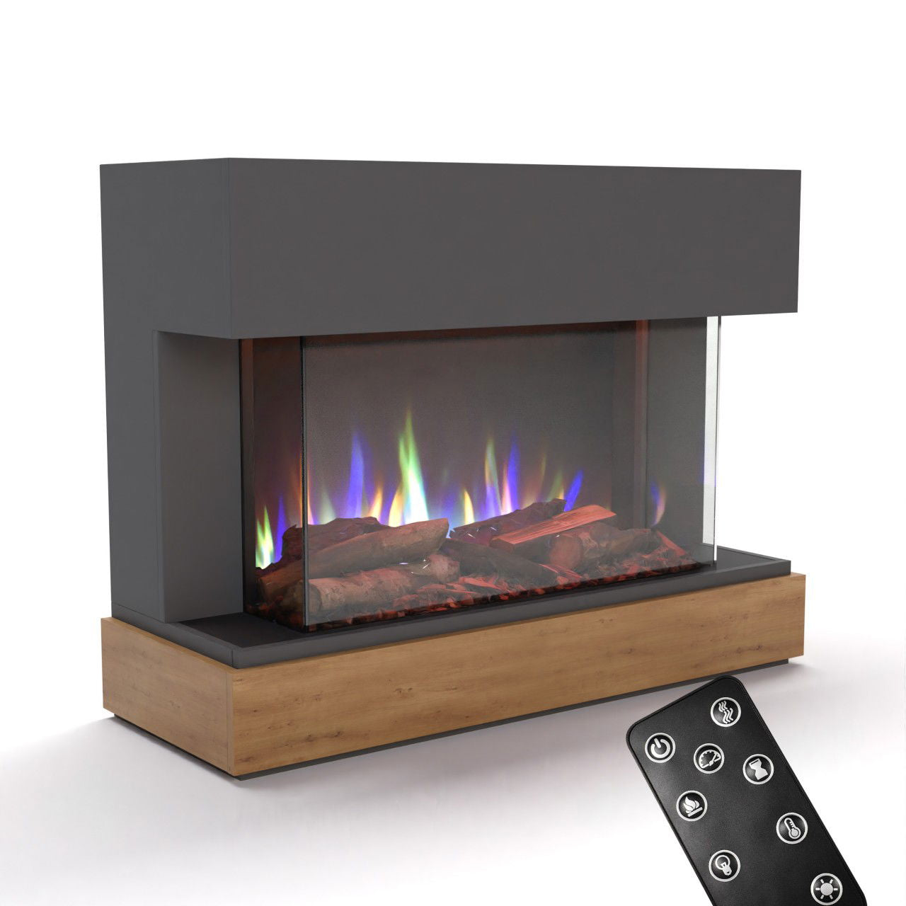 Glow Fire Curie Grau Elektrokamin