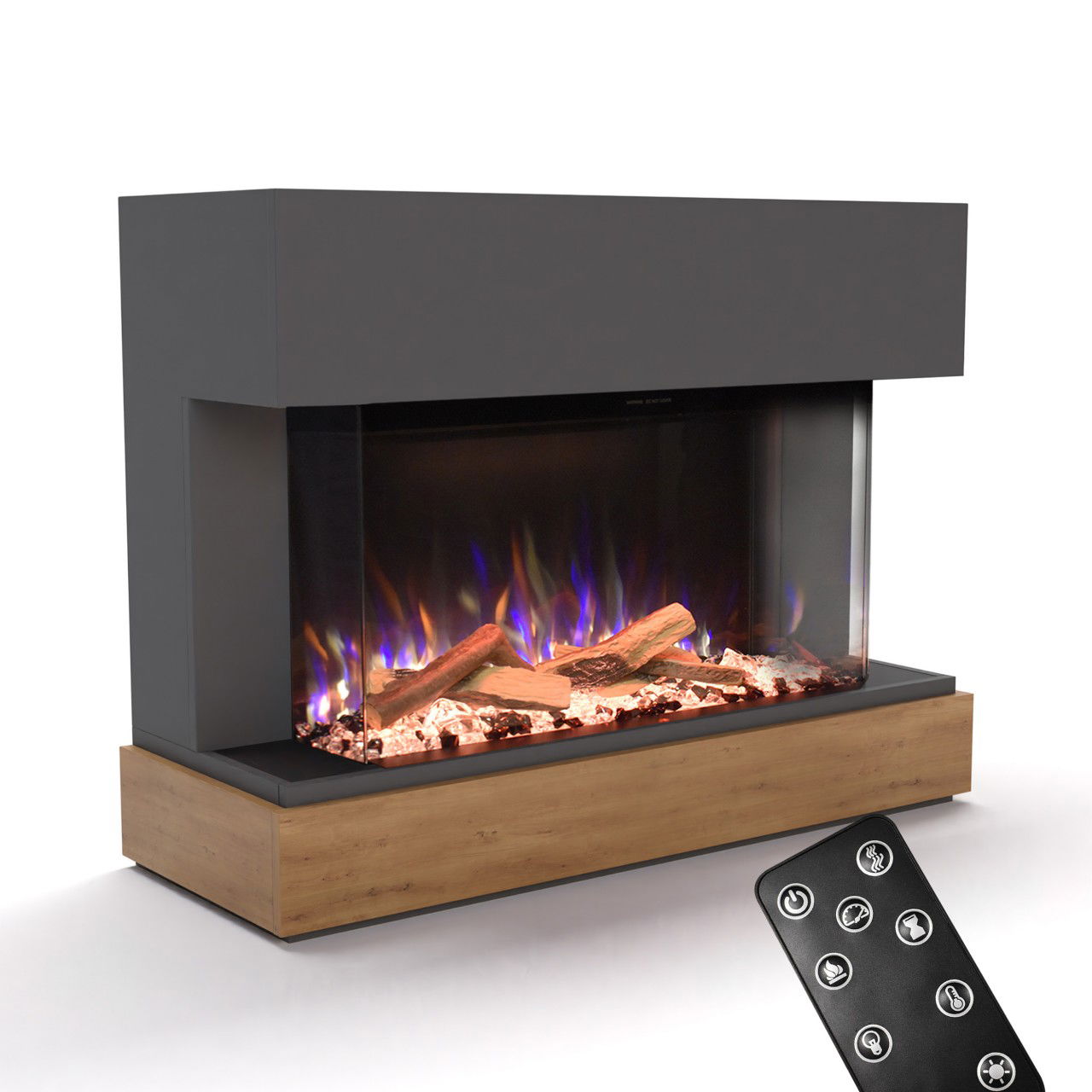 Glow Fire Curie Grau Elektrokamin