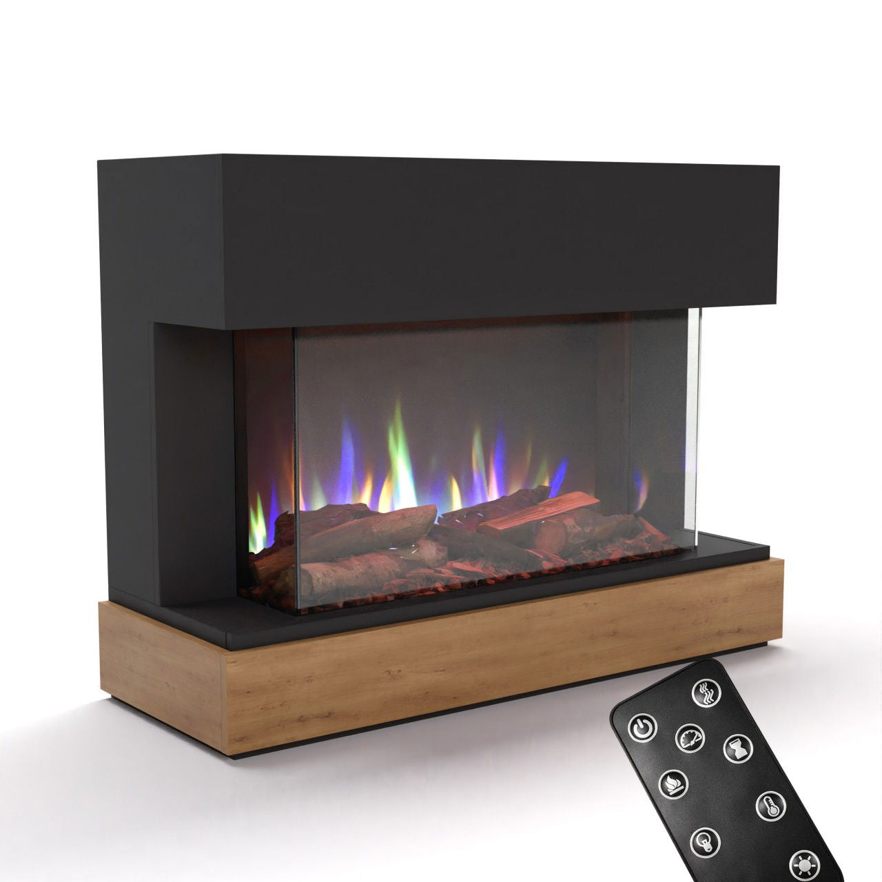 Glow Fire Curie Schwarz Elektrokamin