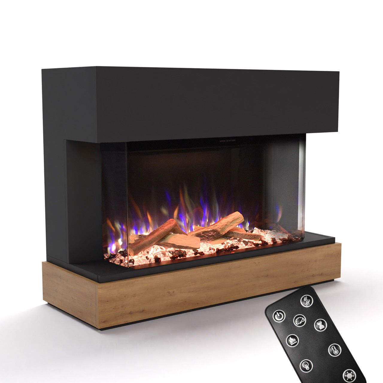 Glow Fire Curie Schwarz Elektrokamin