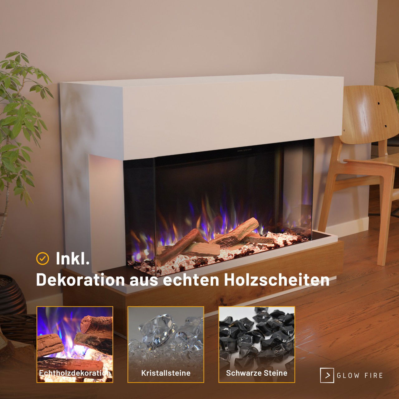 Glow Fire Curie Weiss Elektrokamin