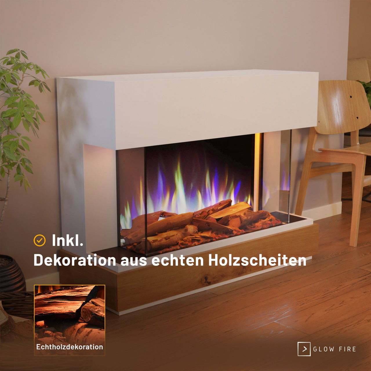 Glow Fire Curie Weiss Elektrokamin