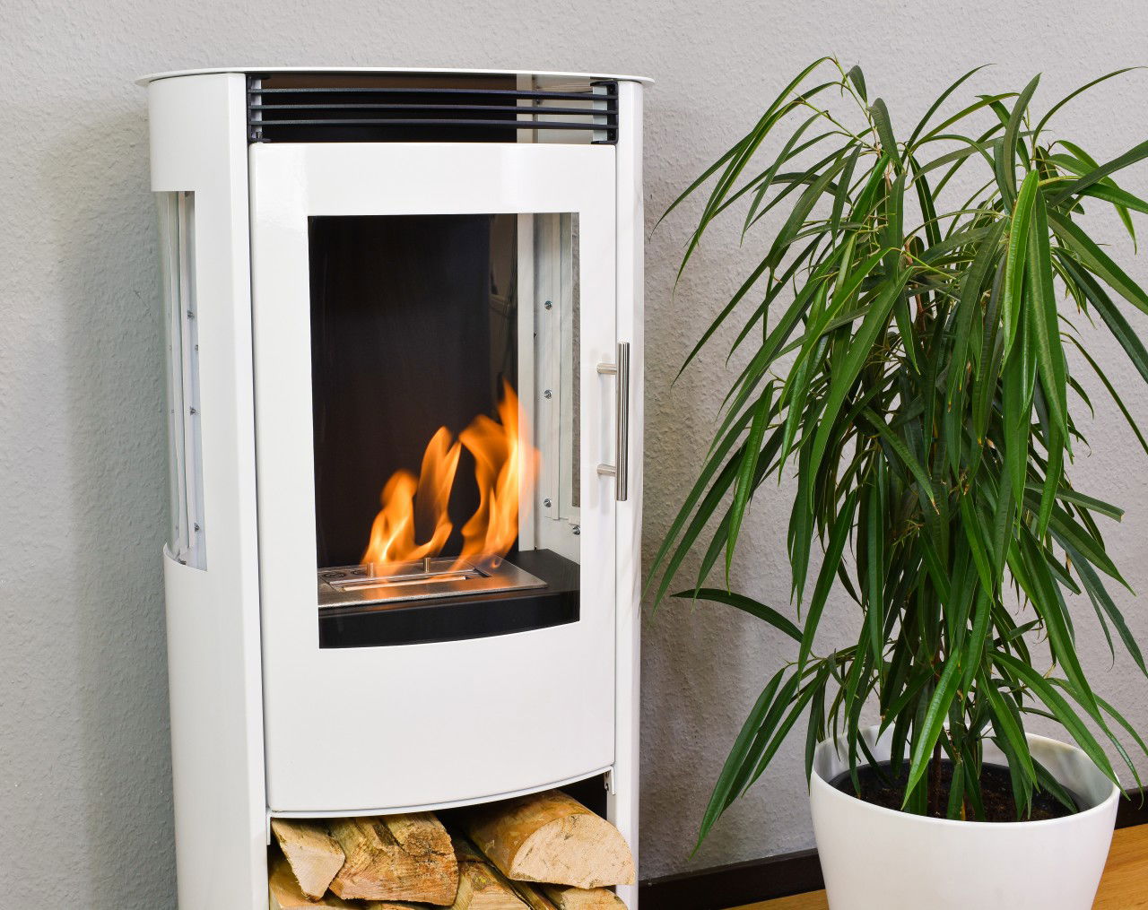 Glow Fire Göteborg Weiss Ethanol Kamin Weiß