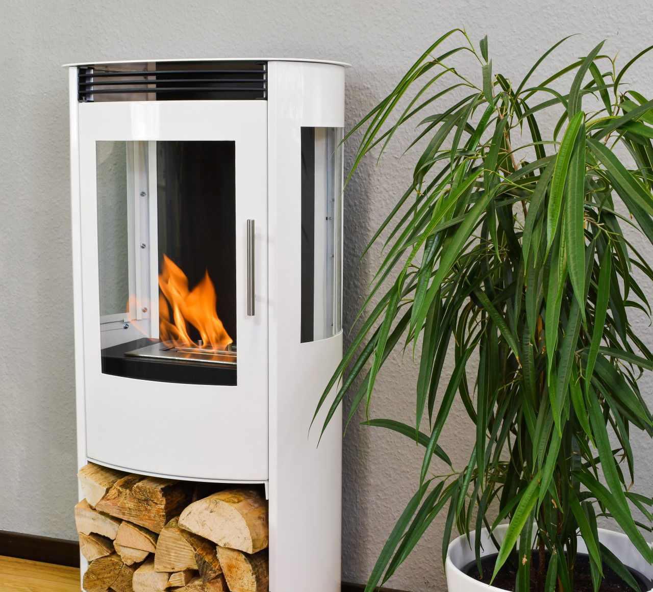 Glow Fire Göteborg Weiss Ethanol Kamin Weiß