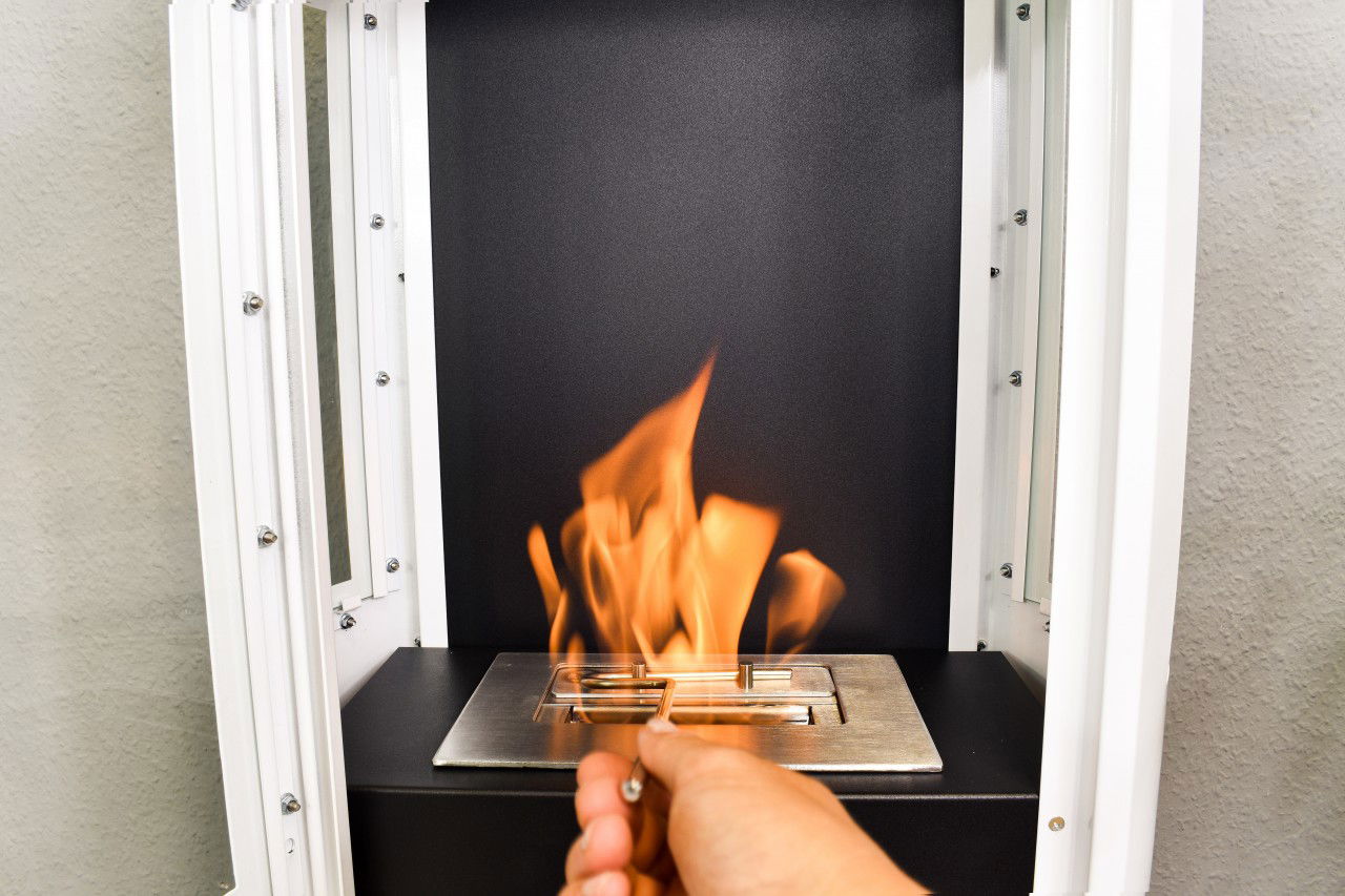 Glow Fire Göteborg Weiss Ethanol Kamin Weiß