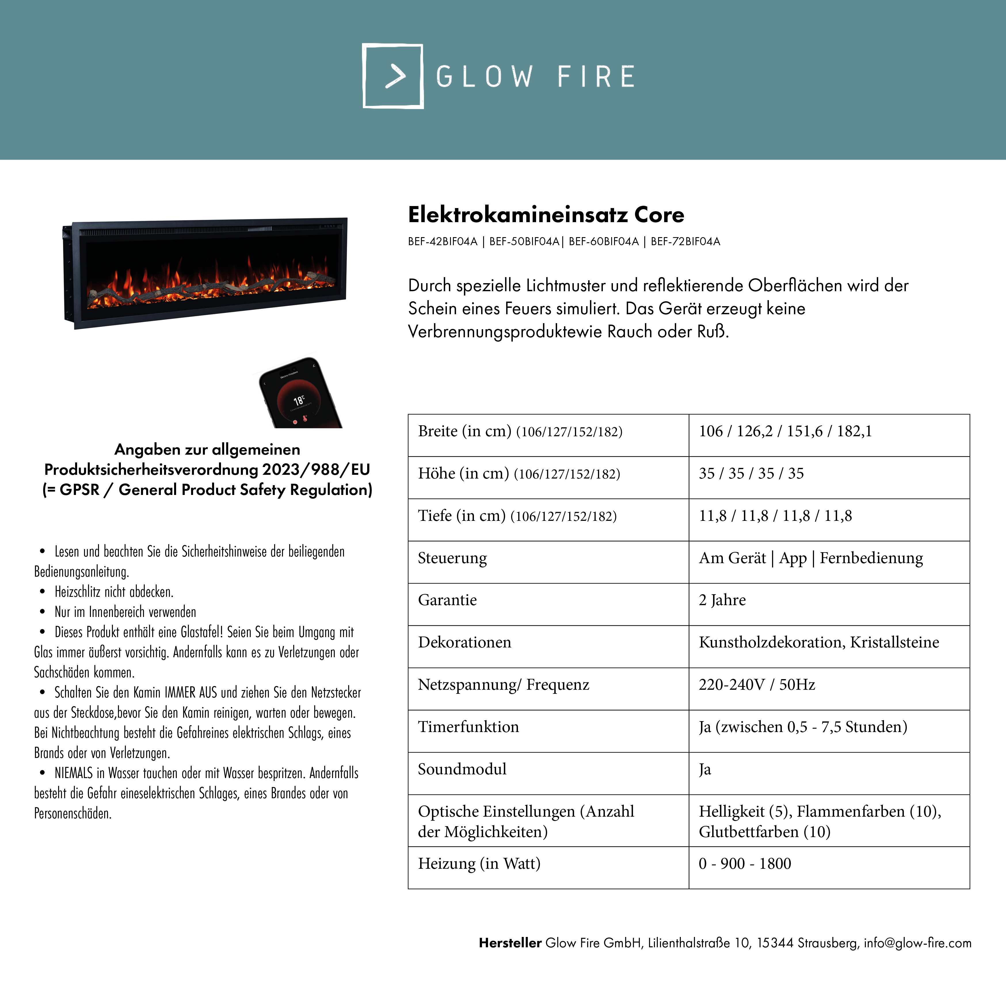 Glow Fire Core Elektrokamineinsatz