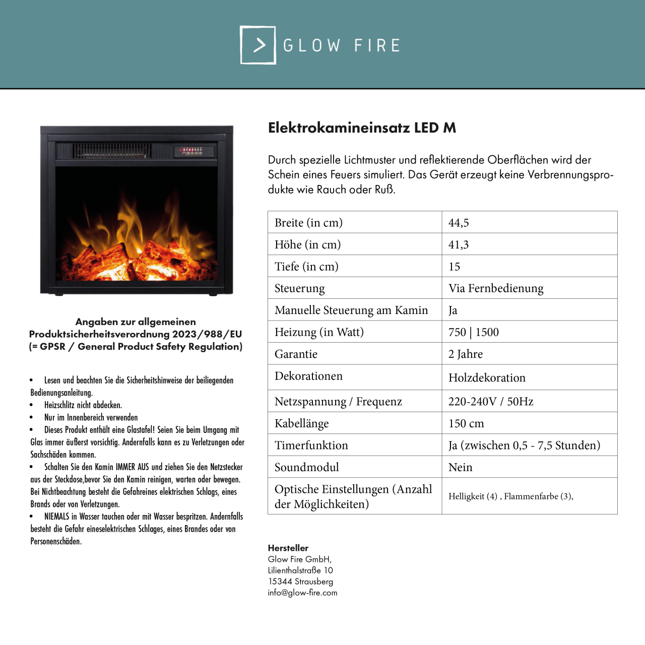 Kaminlicht NEO 1 Weiß Elektrokamin