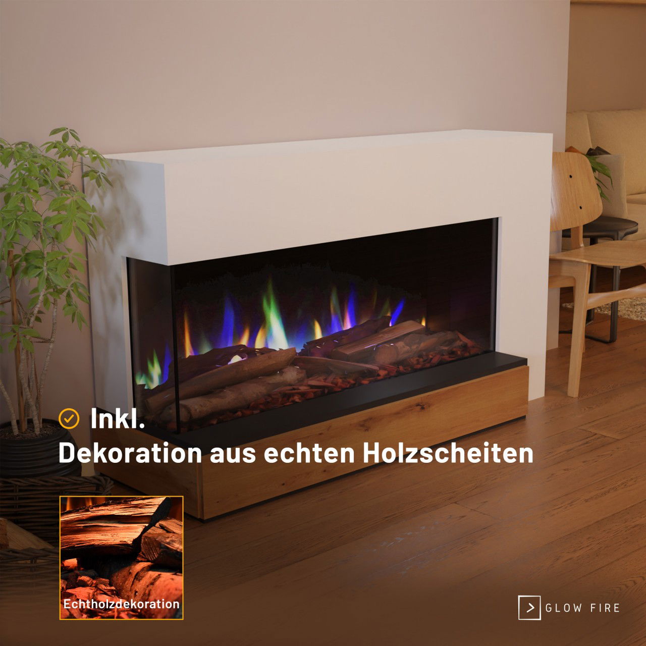 Glow Fire Einstein 50 Weiss Elektrokamin