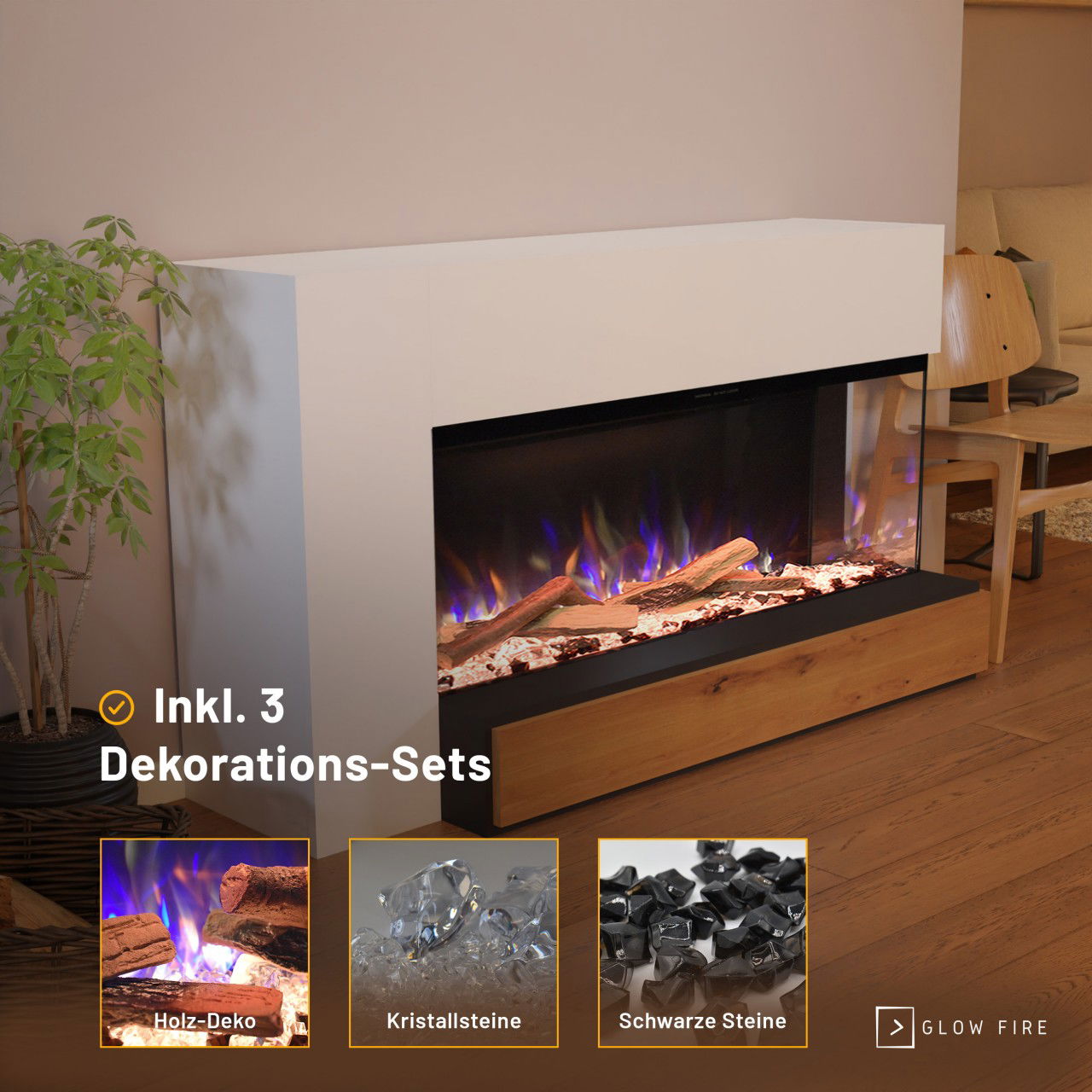 Glow Fire Einstein 50 Weiss Elektrokamin