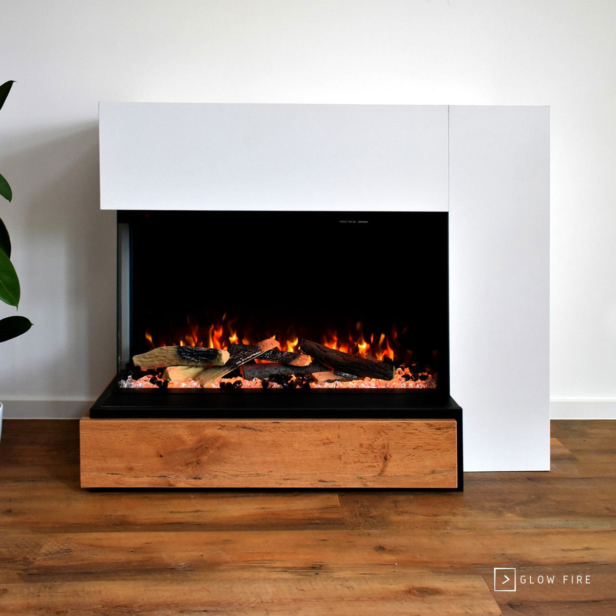 Glow Fire Einstein Linksoffen Weiß Elektrokamin