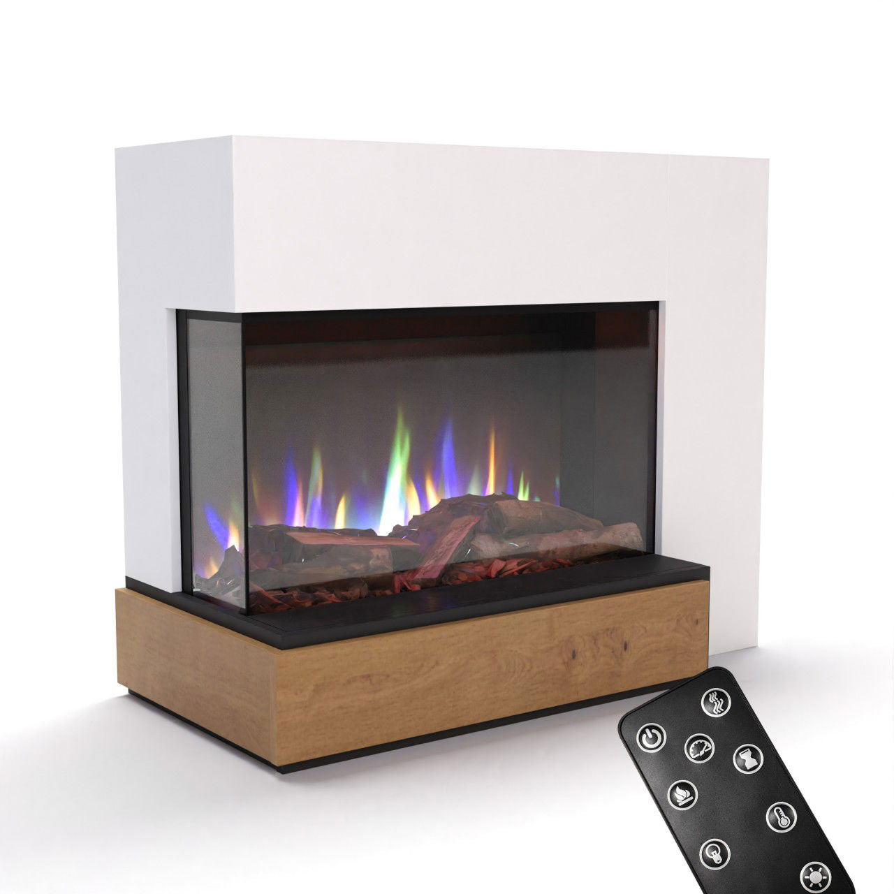 Glow Fire Einstein Weiß Elektrokamin