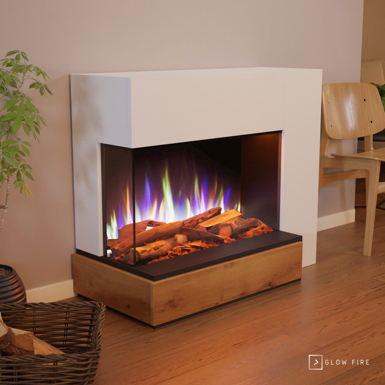 Glow Fire Einstein Weiß Elektrokamin