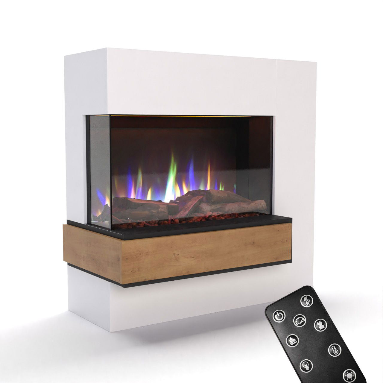 Glow Fire Einstein Hoch Weiß Elektrokamin