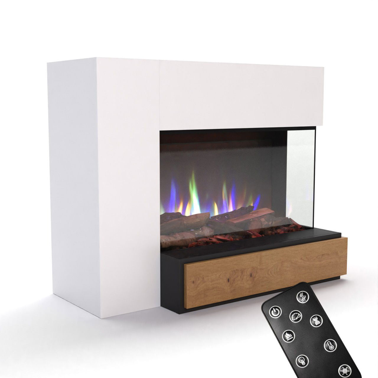 Glow Fire Einstein Weiß Elektrokamin