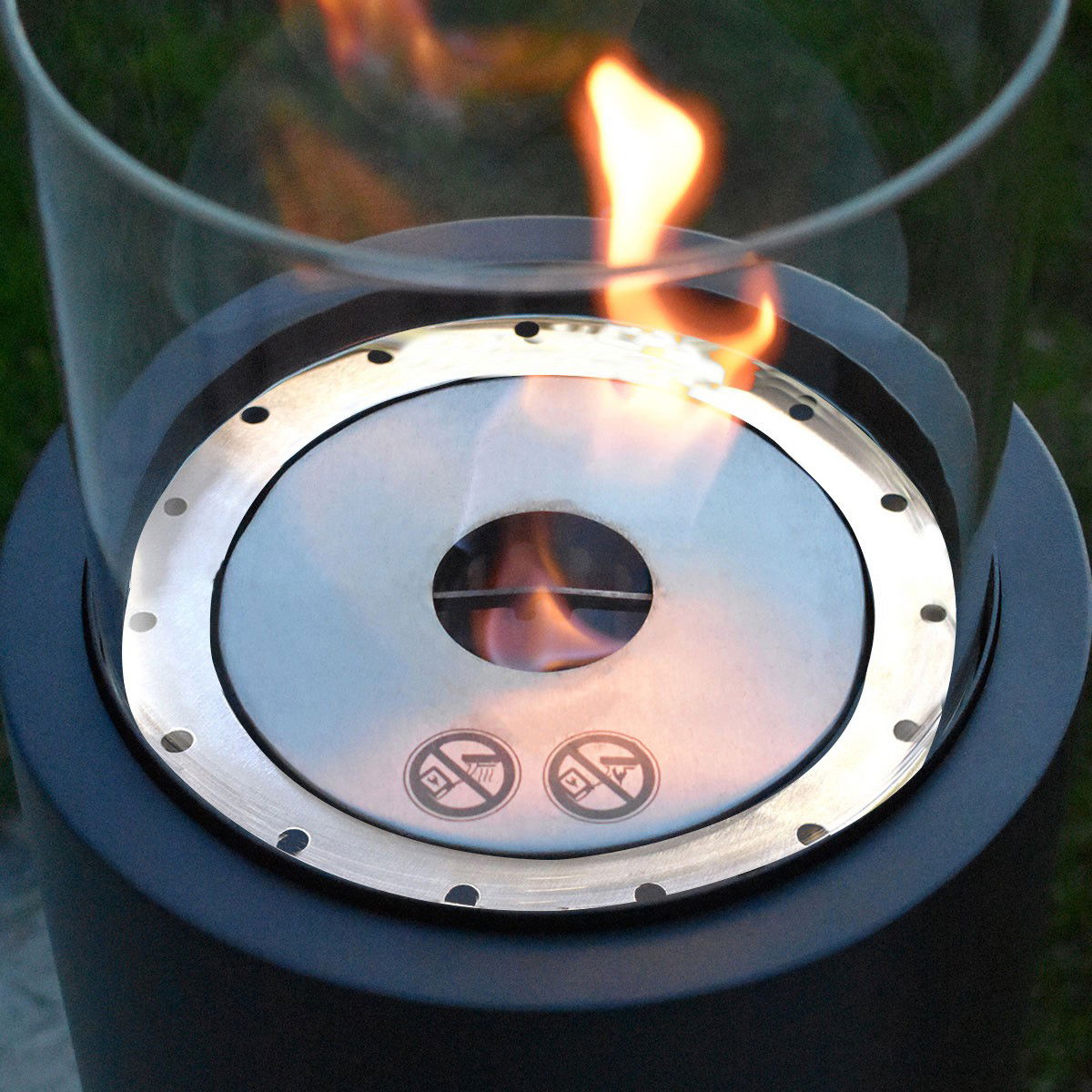 Glow Fire Emma Säule Ethanol Kamin Schwarz