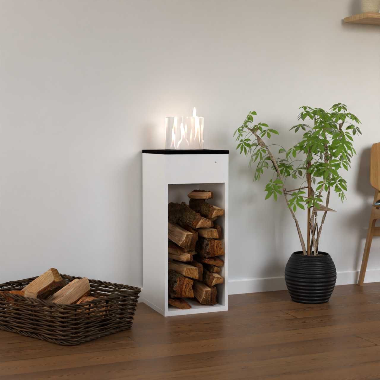 Glow Fire Emma Concept L Ethanol Kamin Weiß