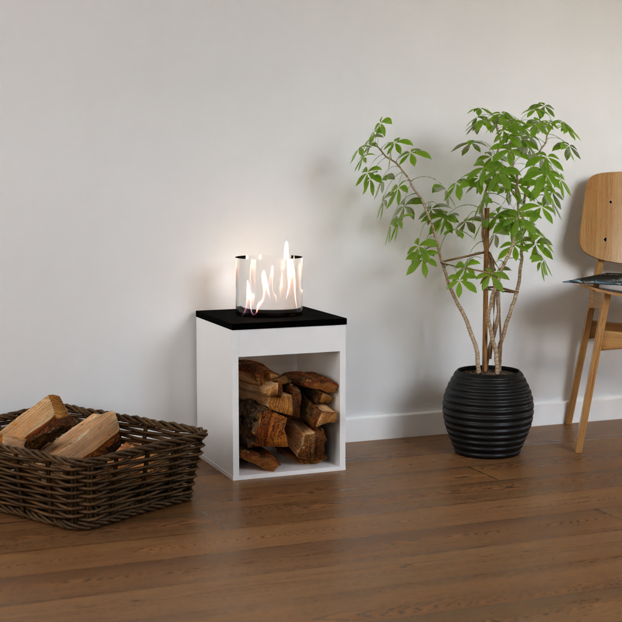 Glow Fire Emma Concept S Ethanol Kamin Weiß