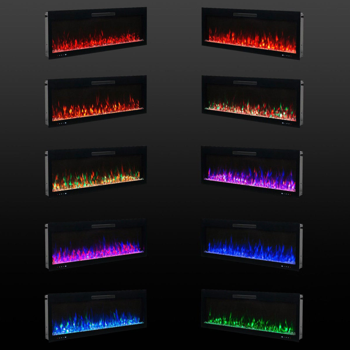 Glow Fire Inside 127 Schwarz Elektrokamin
