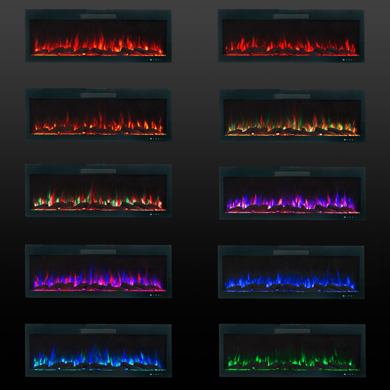 Glow Fire Inside 127 Schwarz Elektrokamin