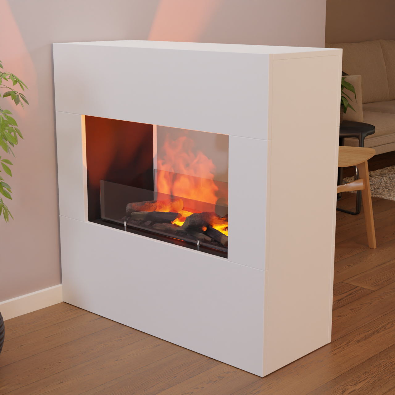 Glow Fire Goethe Weiß Elektrokamin mit Wasserdampf