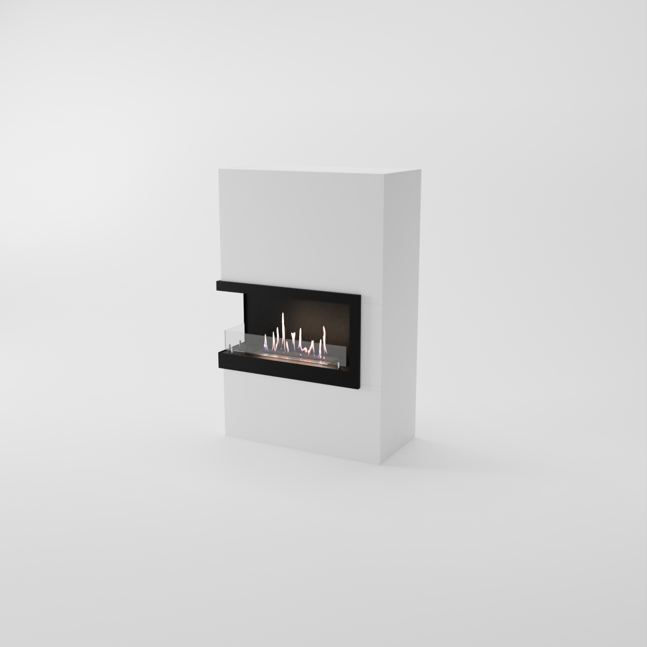 Glow Fire Halden Rechts Ethanol Kamin Weiß