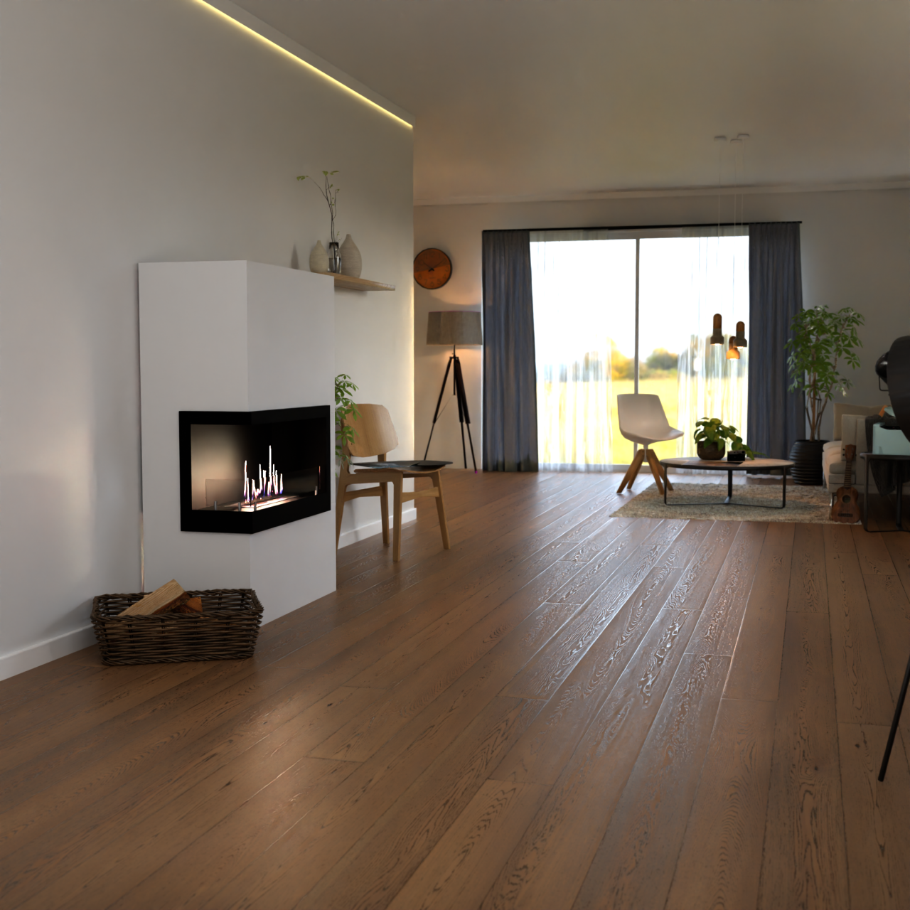 Glow Fire Halden Rechts Ethanol Kamin Weiß