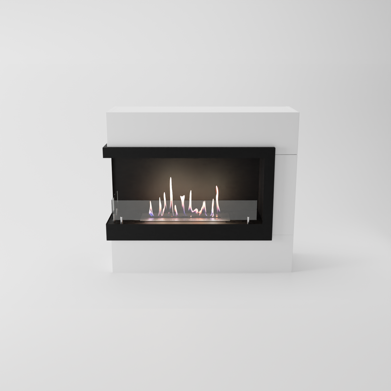 Glow Fire Halden Mini Links Ethanol Kamin Weiß