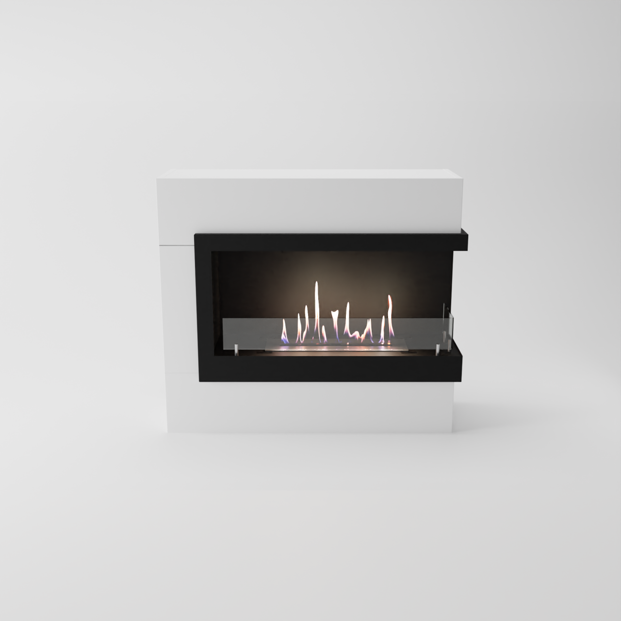 Glow Fire Halden Mini Rechts Ethanol Kamin Weiß