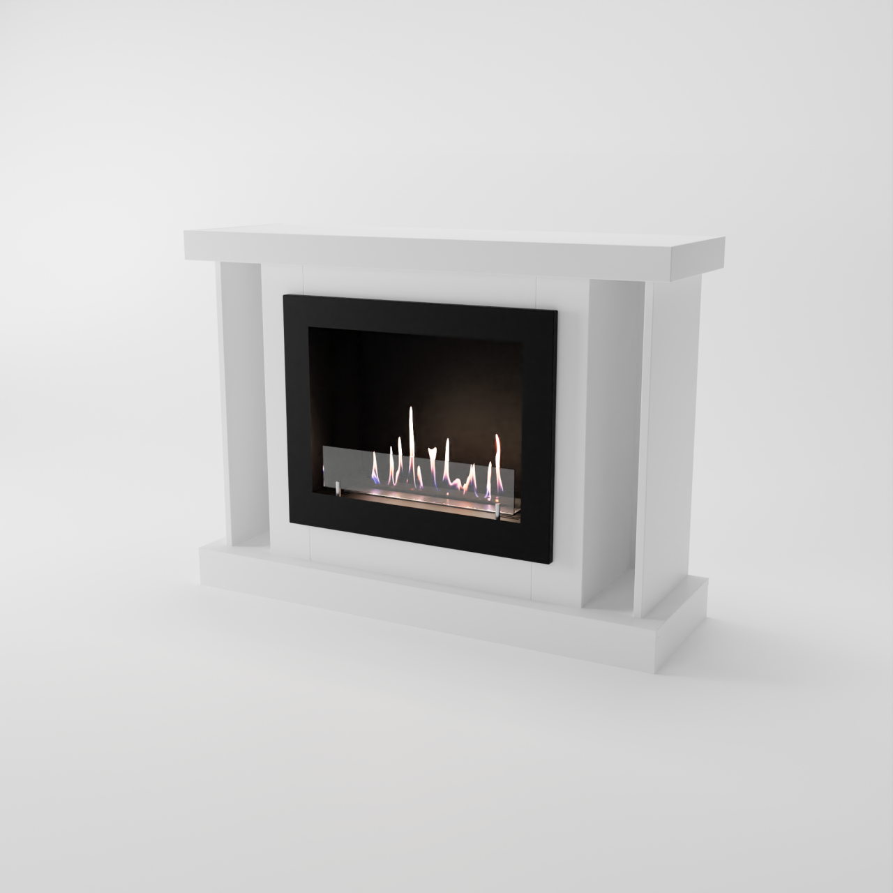 Glow Fire Hamar Ethanol Kamin Weiß