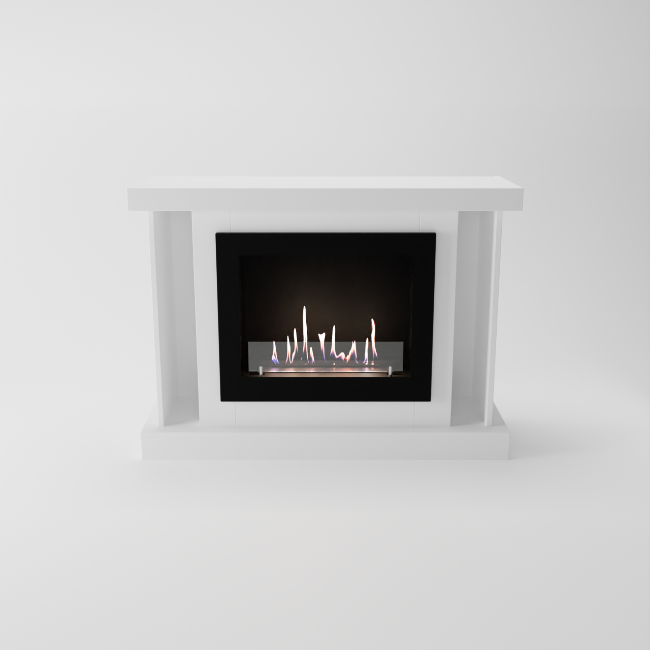 Glow Fire Hamar Ethanol Kamin Weiß
