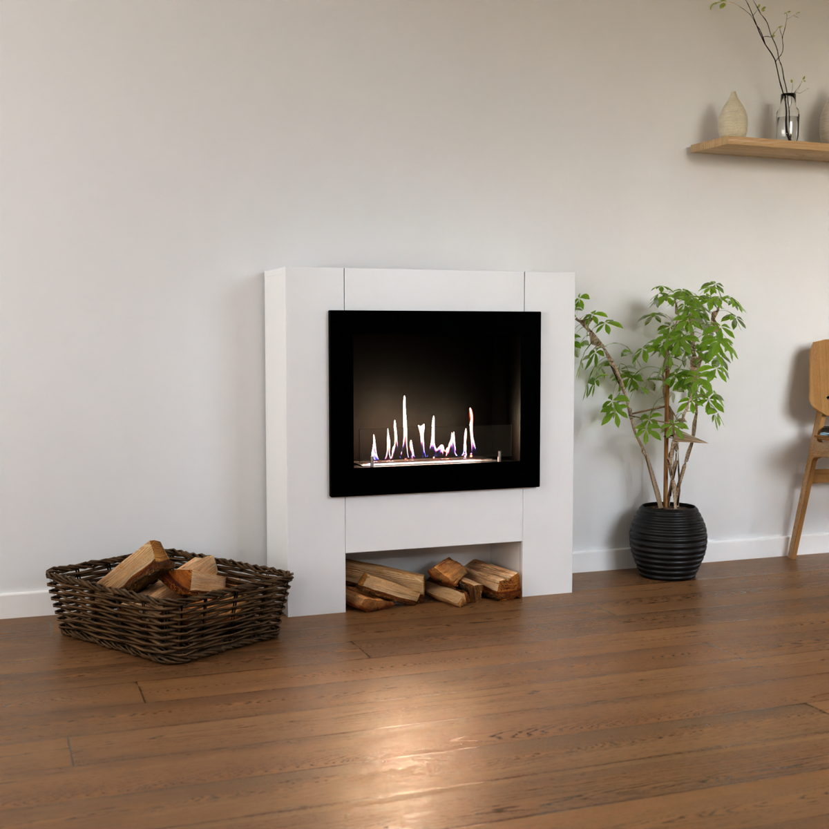 Glow Fire Harstad RW Ethanol Kamin Weiß