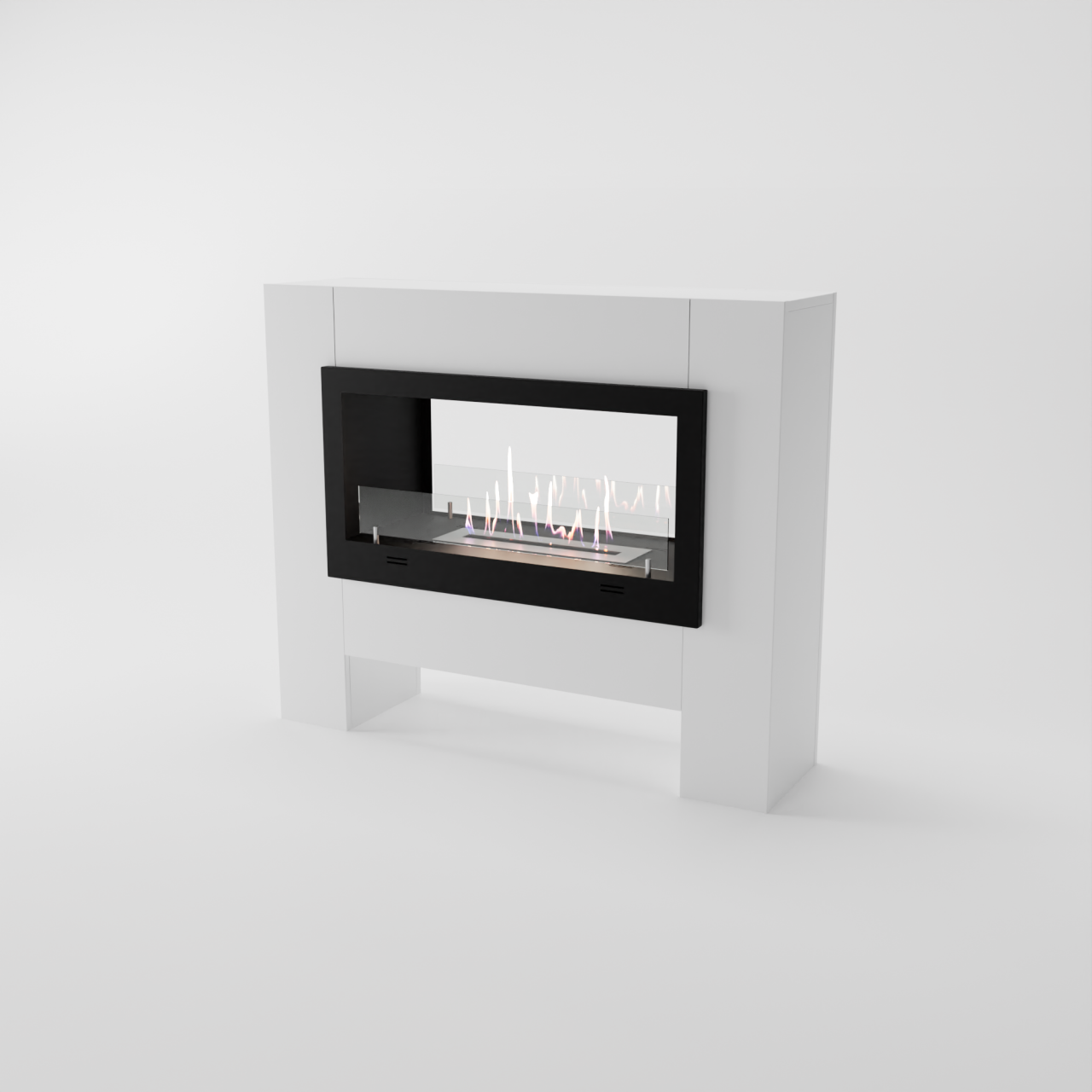 Glow Fire Harstad Ethanol Kamin Weiß